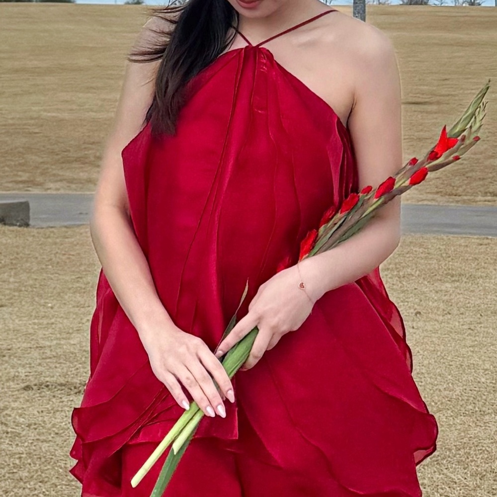 Elegant Red Sleeveless Dress